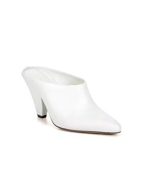 Vince White Pointed-Toe Mule Heels